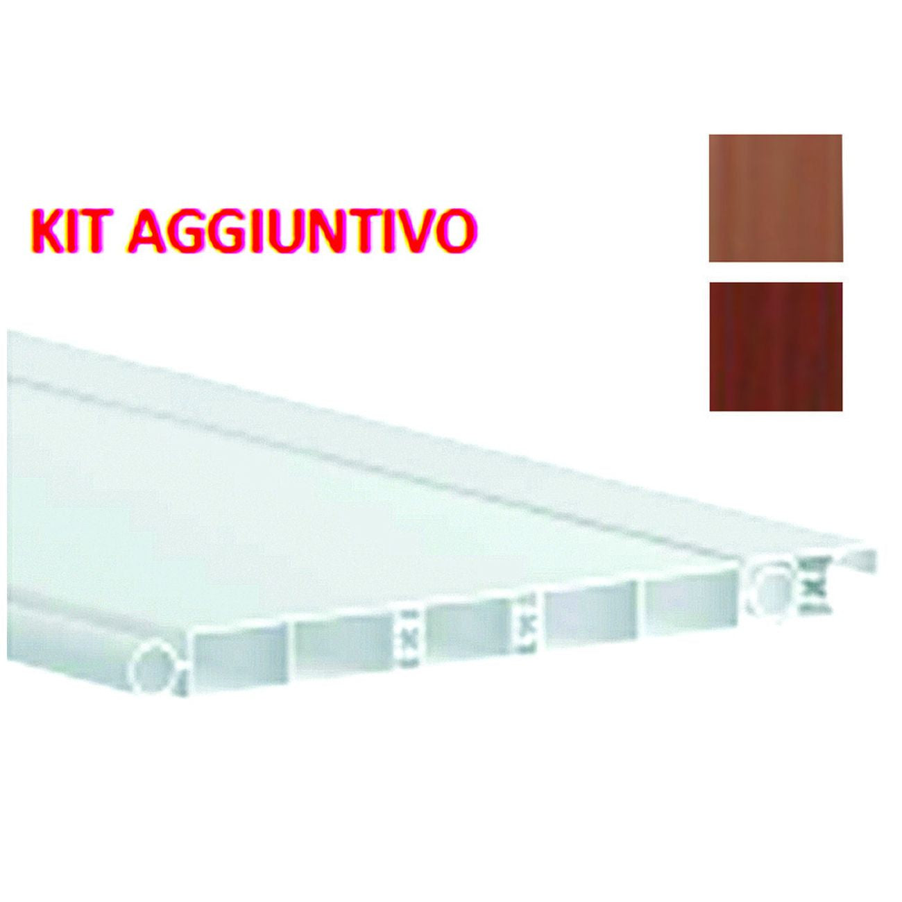 Doga Aggiuntiva In Pvc Per Porta A Soffietto - cm.13x210 mogano