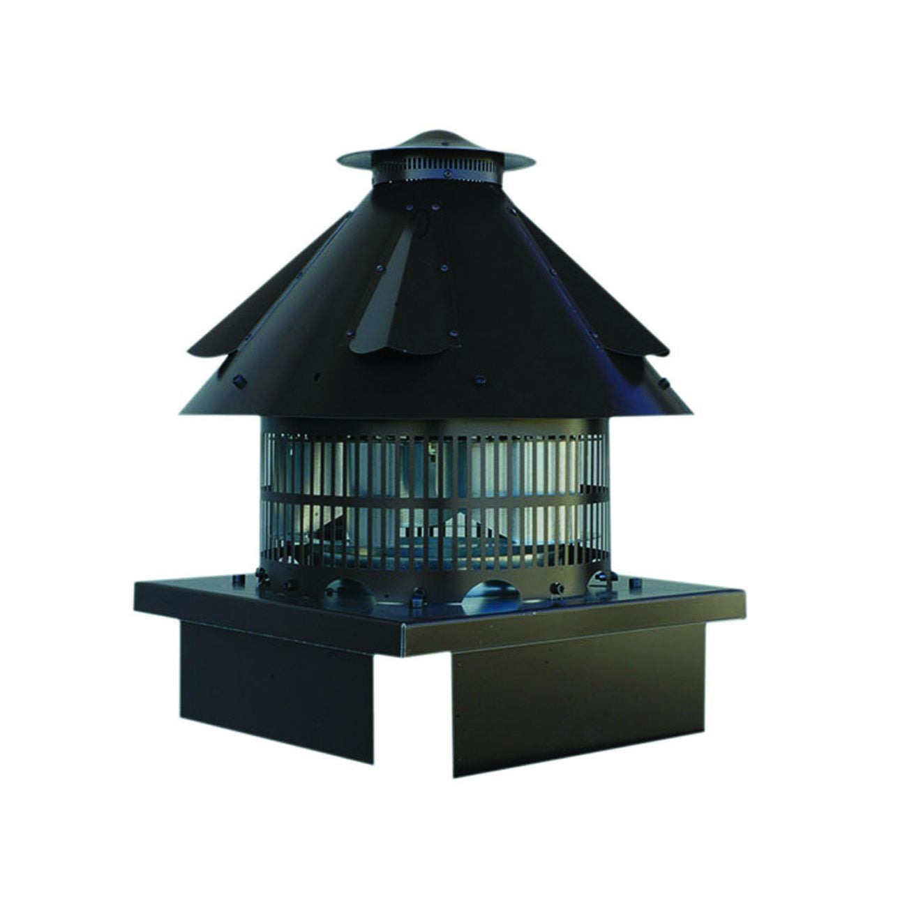 Aspiratore Elettrico Per Canna Fumaria A Base Quadra - cm.32x32-42x42 in lamiera testa di moro