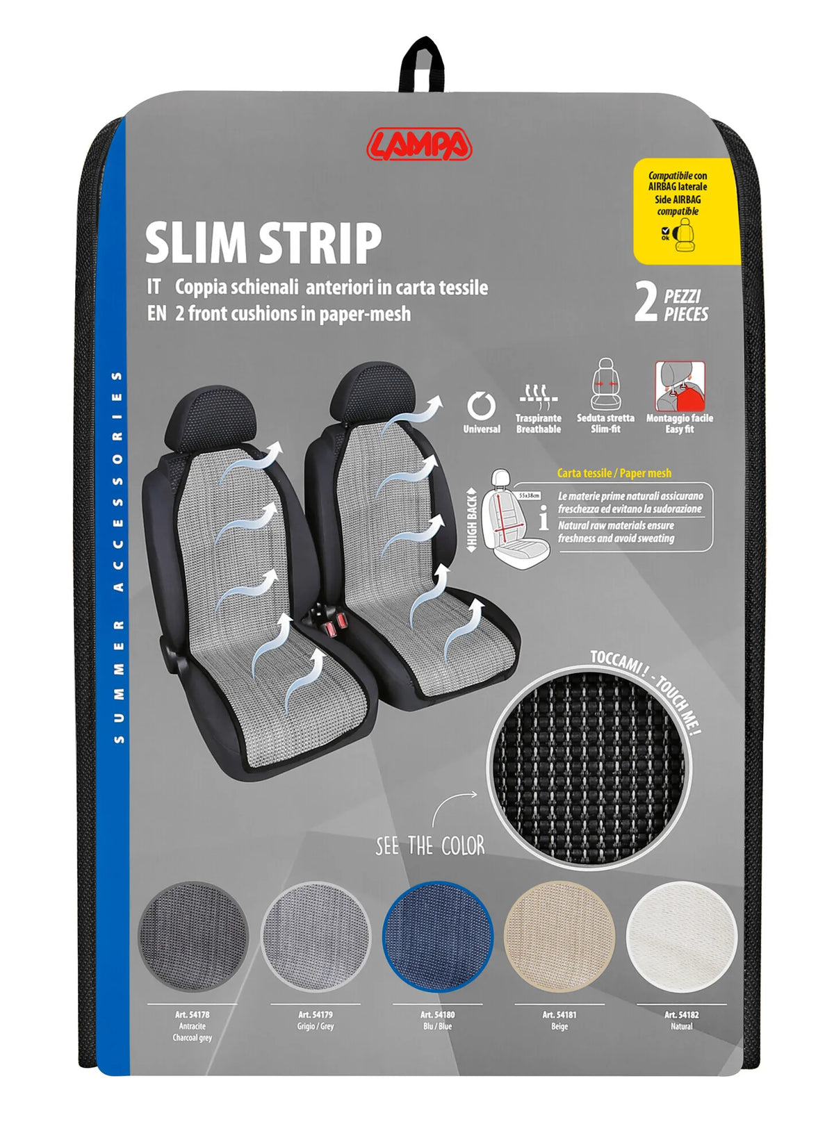 La confezione di Slim Strip, coppia schienali anteriori