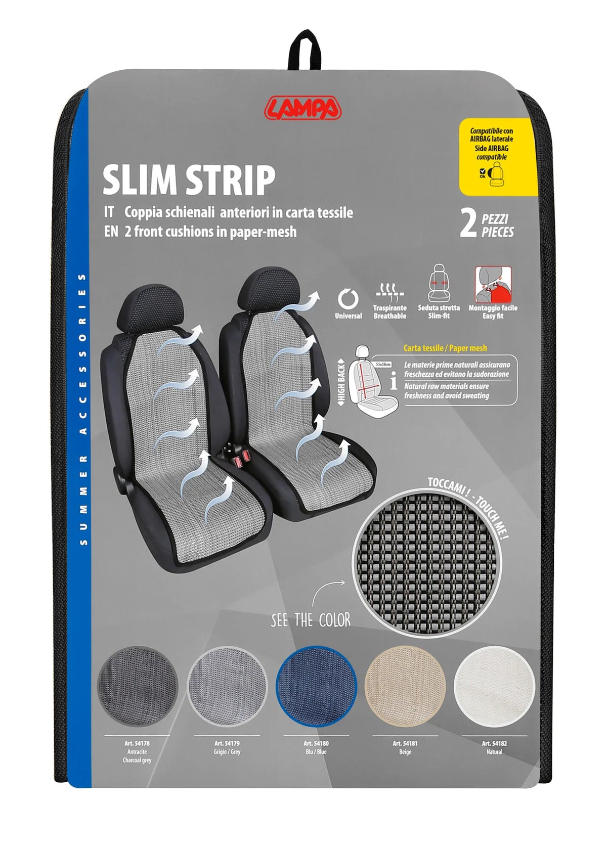 La confezione di Slim Strip, coppia schienali anteriori
