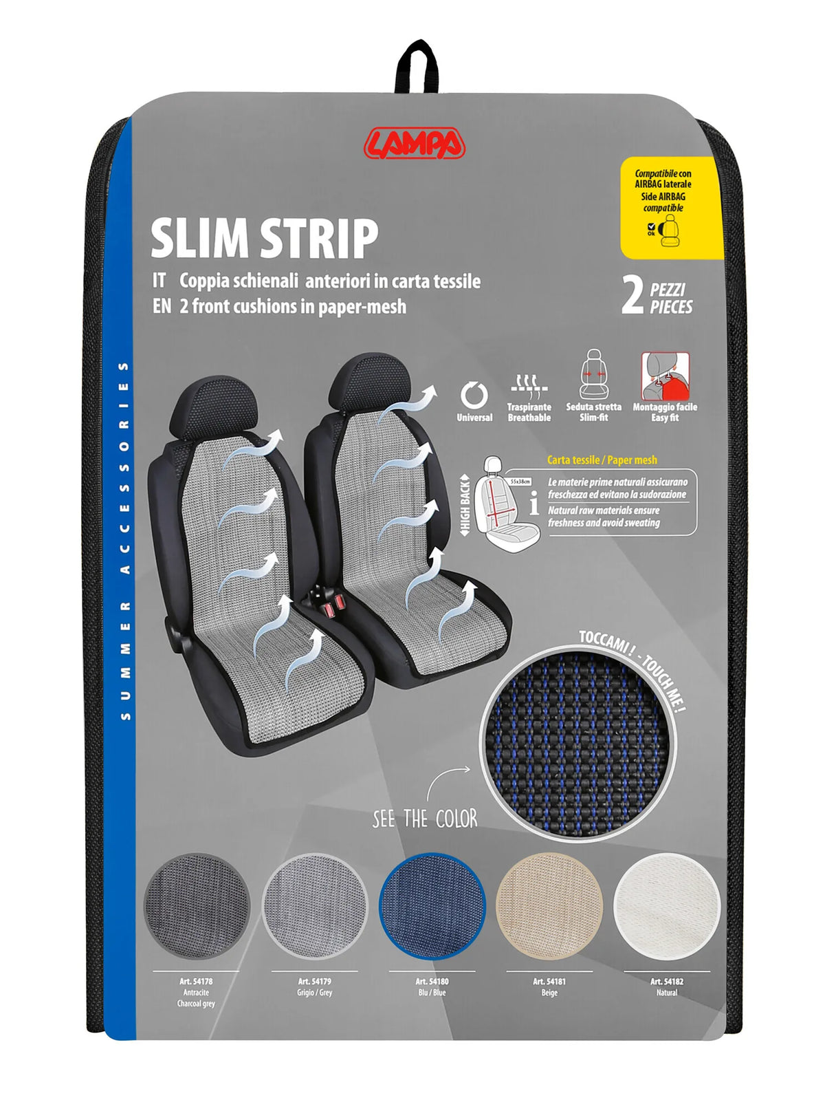La confezione di Slim Strip, coppia schienali anteriori