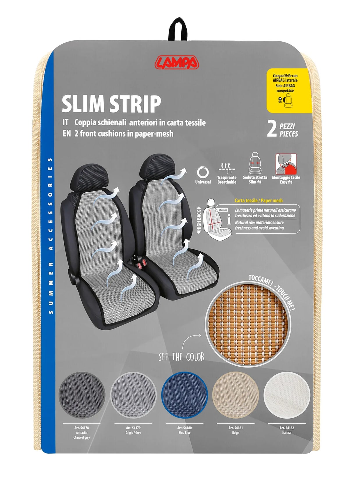 La confezione di Slim Strip, coppia schienali anteriori