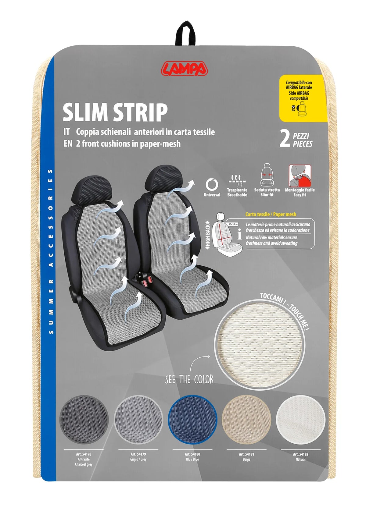 La confezione di Slim Strip, coppia schienali anteriori