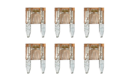 Smart Led, set 6 micro-fusibili lamellari con spia a led su fondo bianco