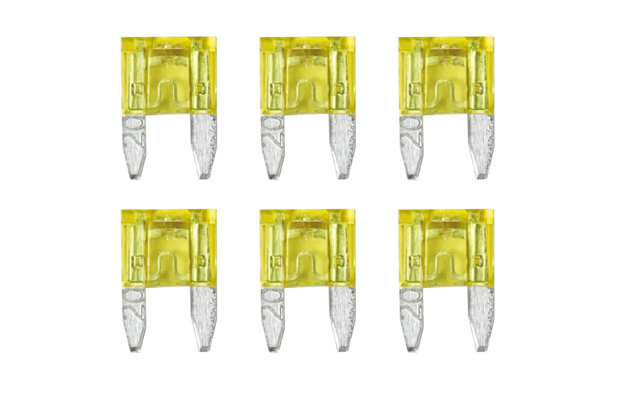Smart Led, set 6 micro-fusibili lamellari con spia a led su fondo bianco, vista 4