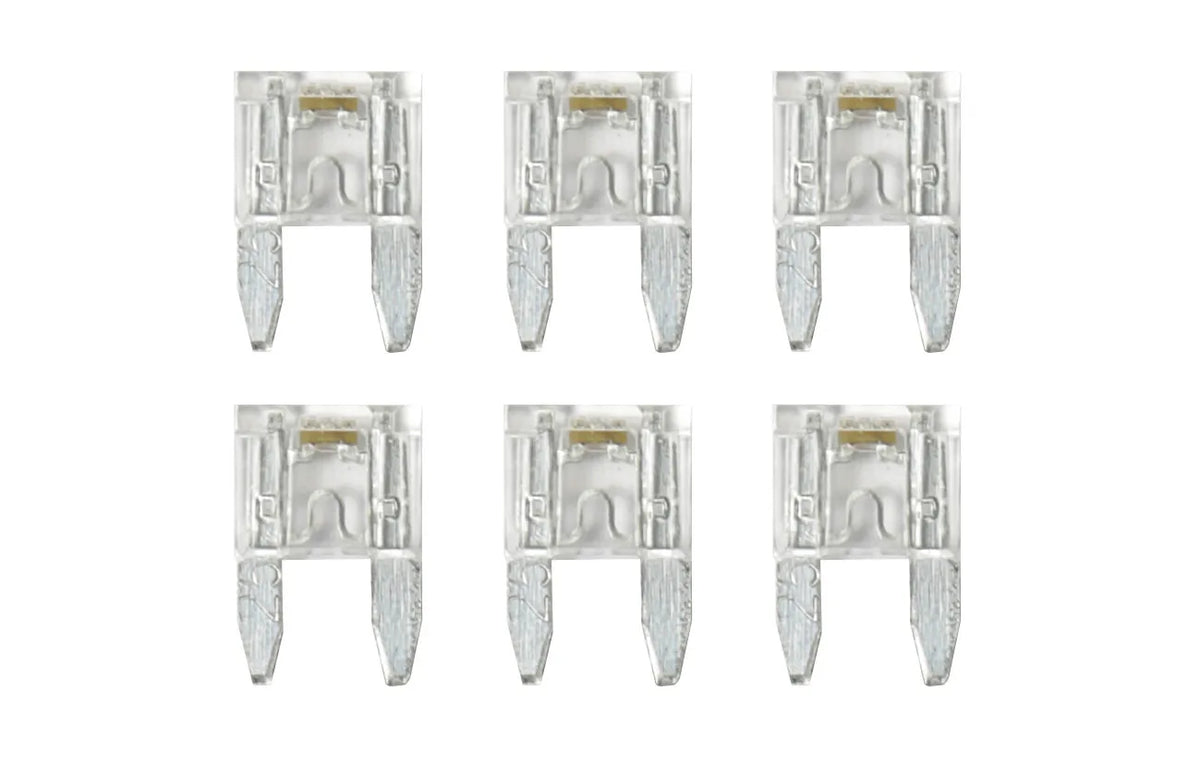 Smart Led, set 6 micro-fusibili lamellari con spia a led su fondo bianco, vista 5