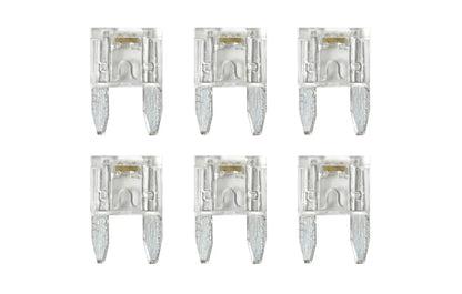 Smart Led, set 6 micro-fusibili lamellari con spia a led su fondo bianco, vista 5
