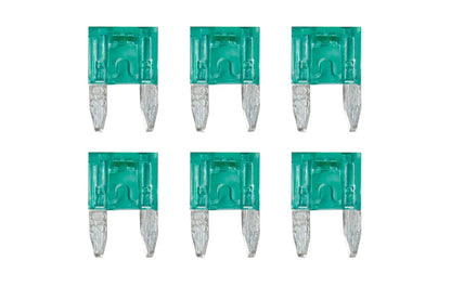 Smart Led, set 6 micro-fusibili lamellari con spia a led su fondo bianco, vista 6