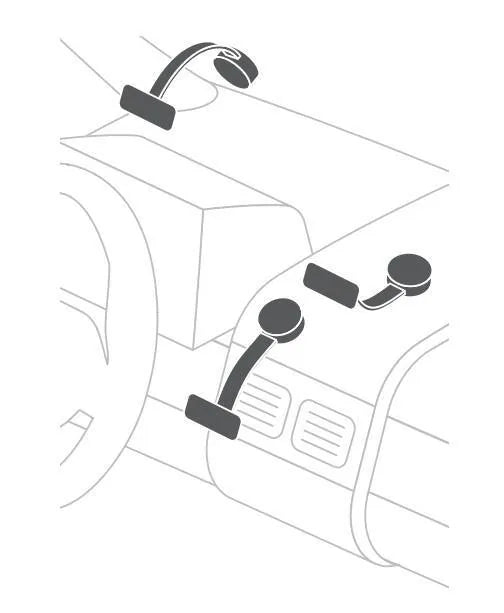 Disegno tecnico quotato di Snap Flex 2.0, porta telefono a clip con ventosa adesiva a, con le misure