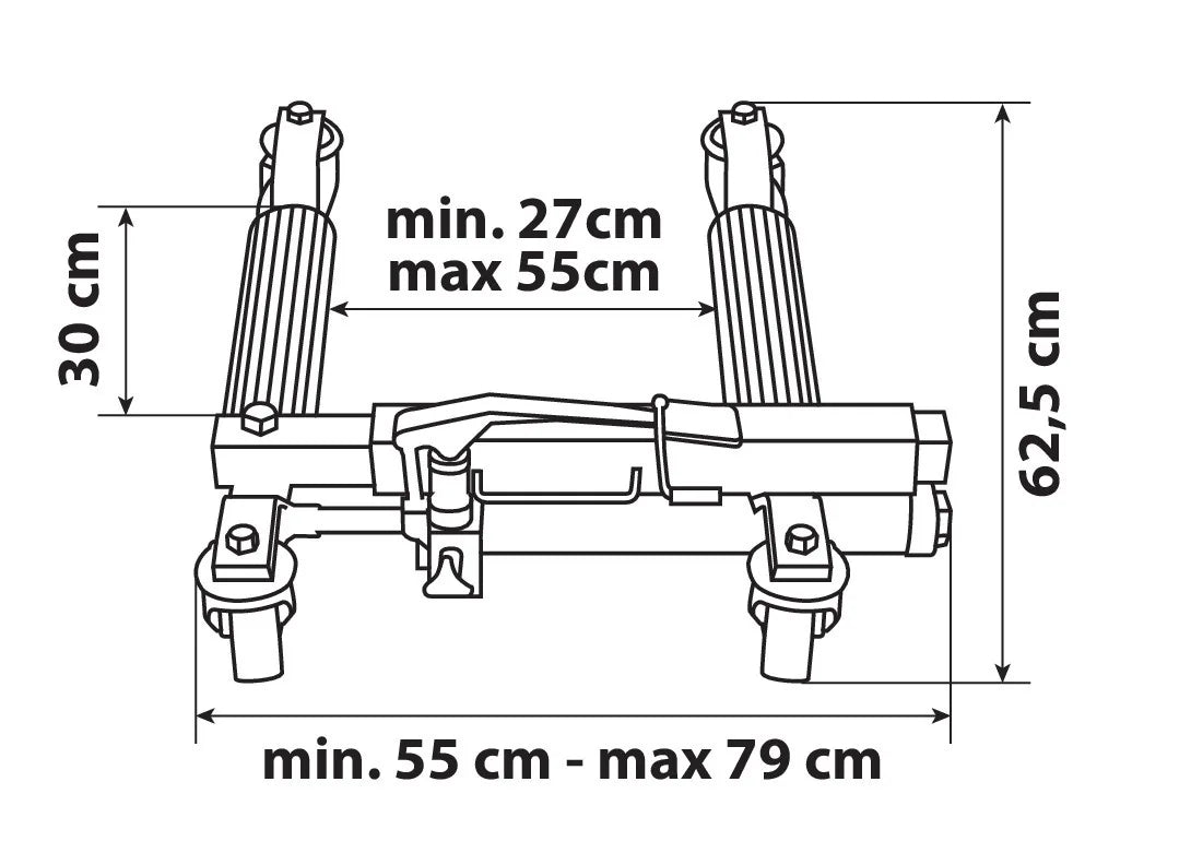 Disegno tecnico quotato di Sollevatore idraulico per posizionamento veicoli - 1.600 kg, con le misure