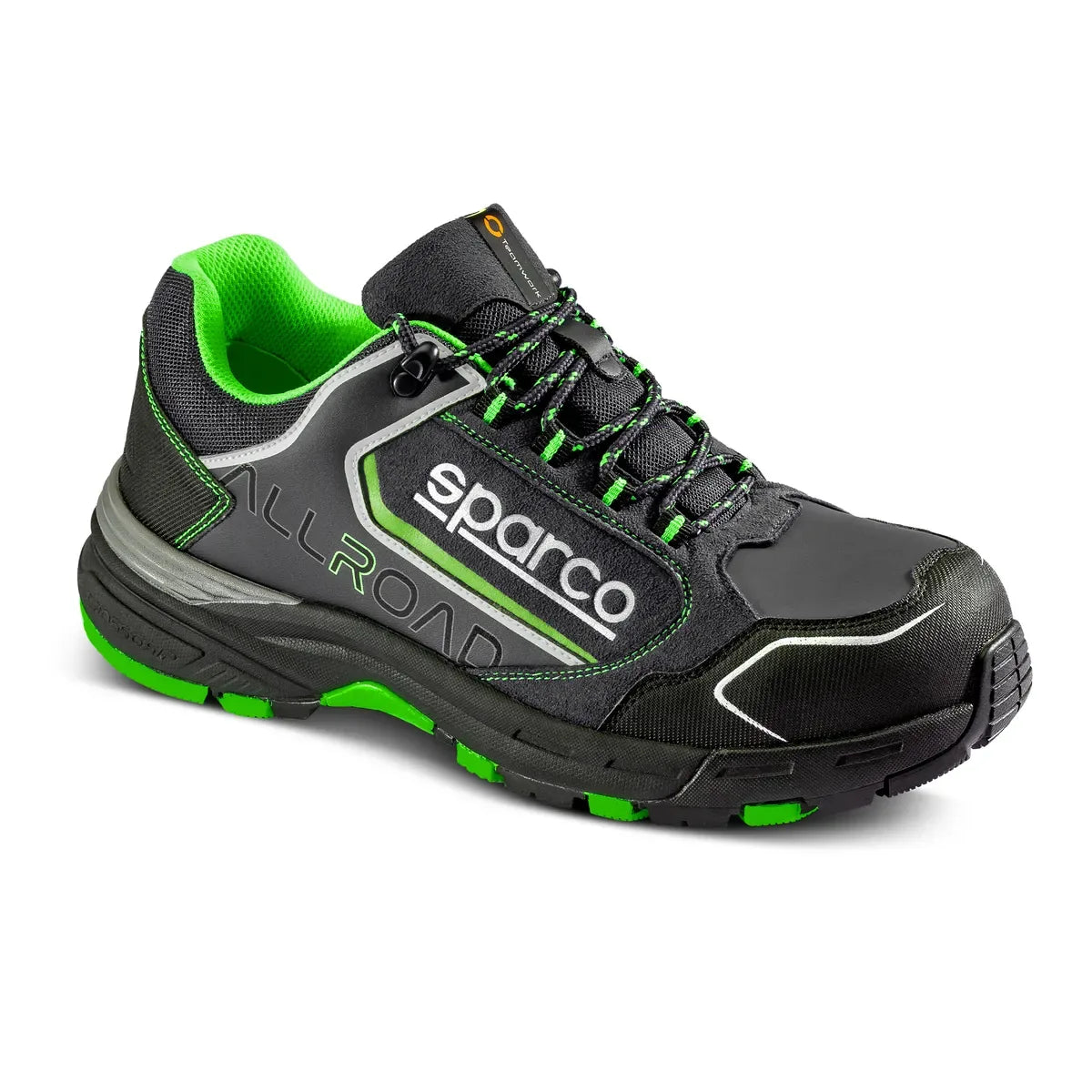 Scarpe antinfortunistiche basse Sparco All Road ESD S3S SR FO HRO Nero / Verde Fluo