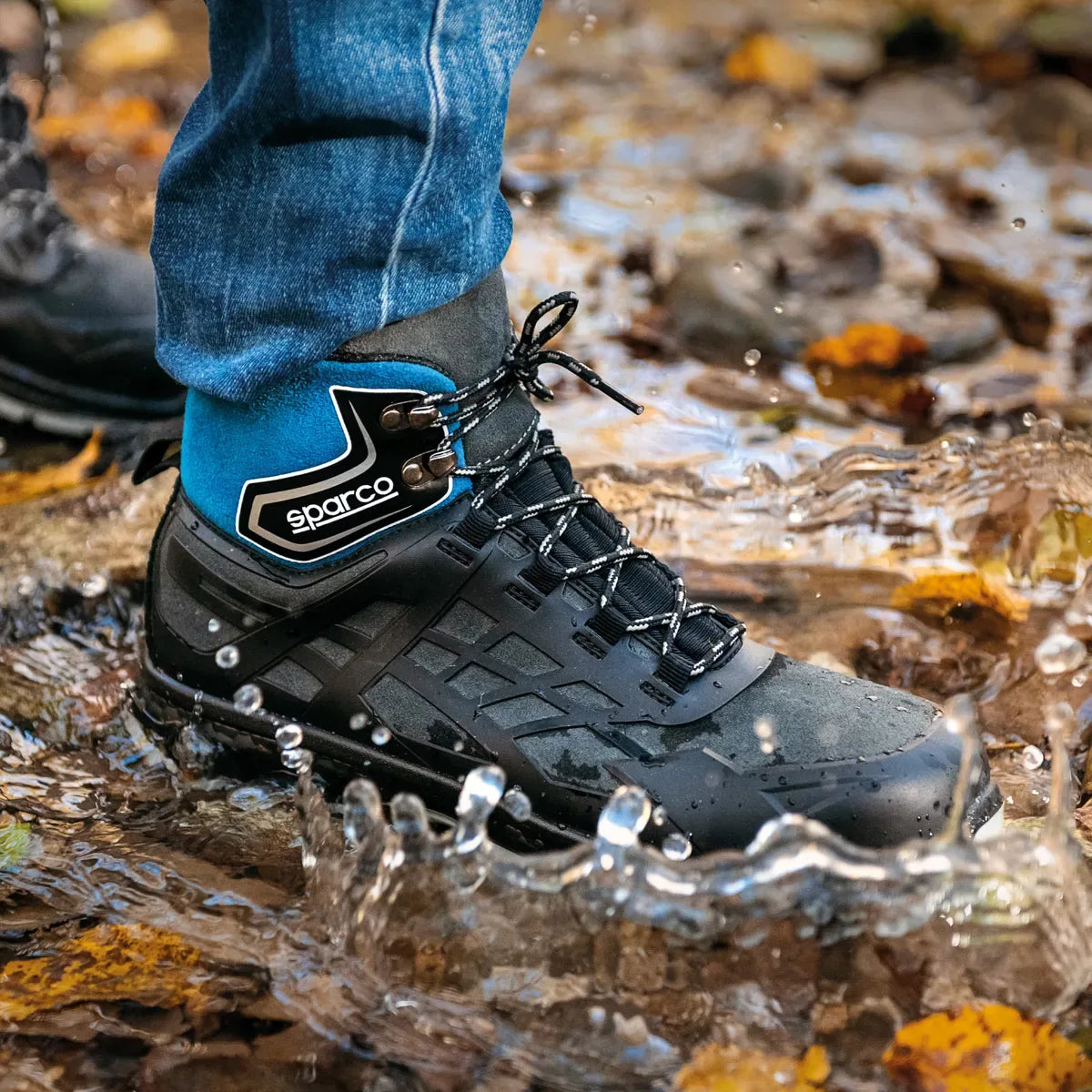 Scarpe antinfortunistiche alte Sparco Arctic WR S3 nere e azzurre
