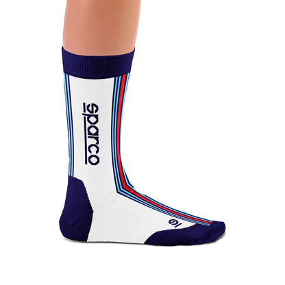 Calze Sparco Martini Racing Iconic Design in cotone Bianco / Blu Marine