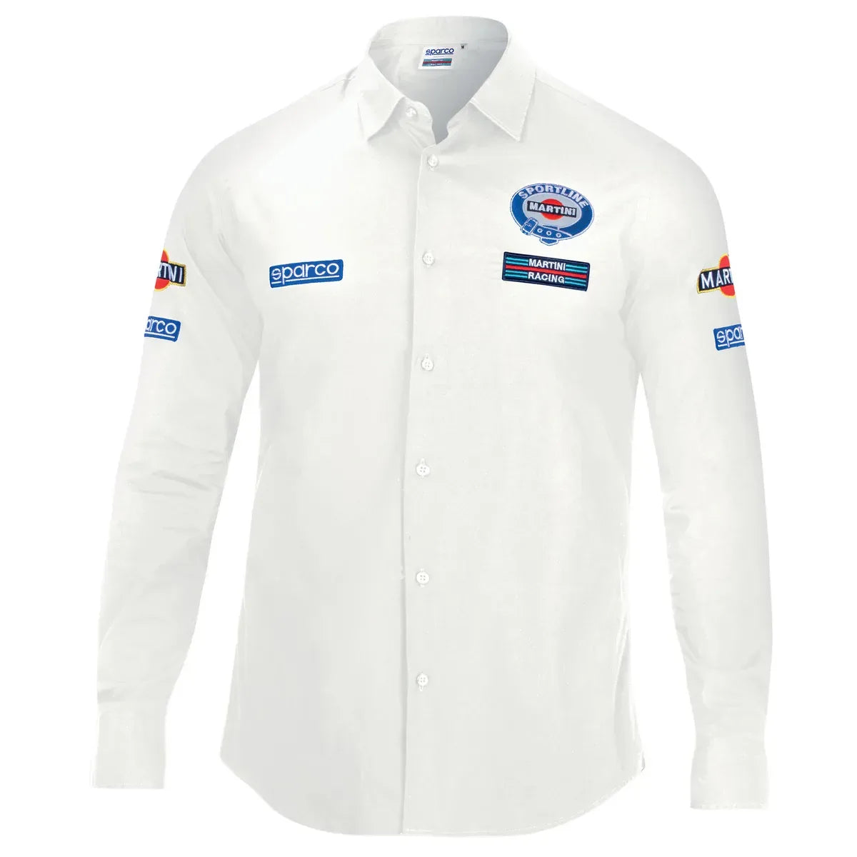 Camicia Sparco Martini-R in popeline elasticizzata Bianco