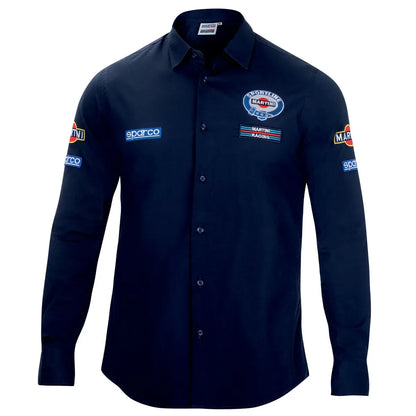 Camicia Sparco Martini-R in popeline elasticizzata Blu Marine