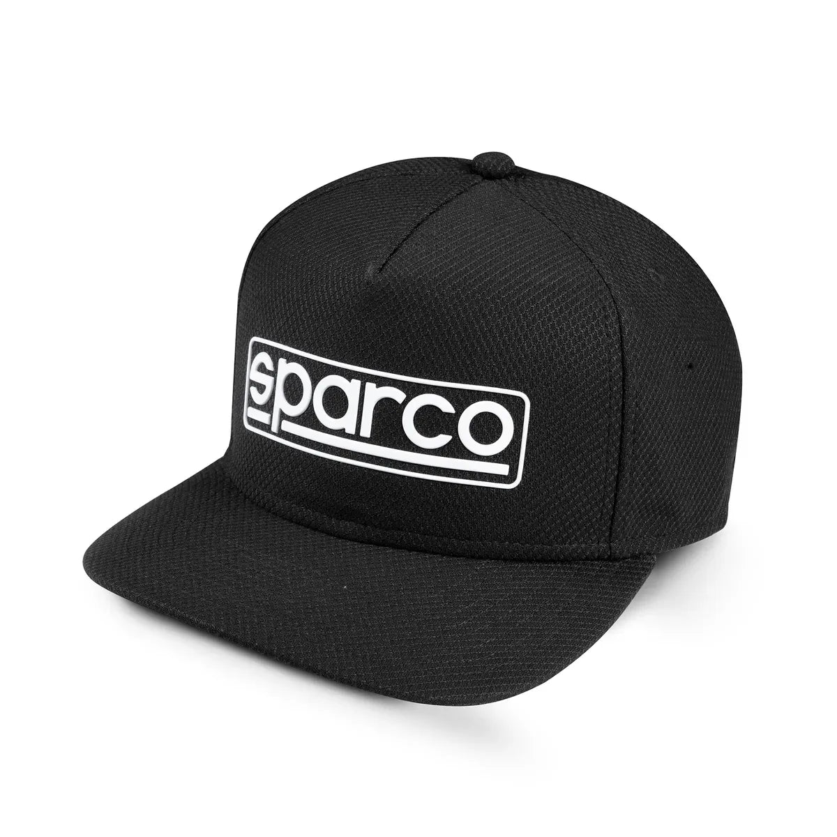 Cappellino Sparco Cap Stretch a cinque pannelli con logo in TPU Nero