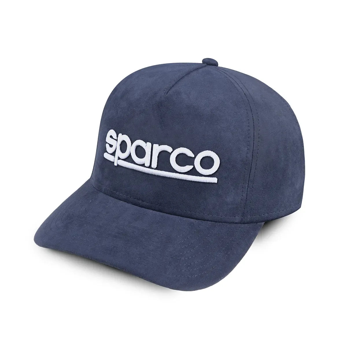 Cappellino Sparco Cap Suede in cotone scamosciato con logo ricamato 3D Blu Marine