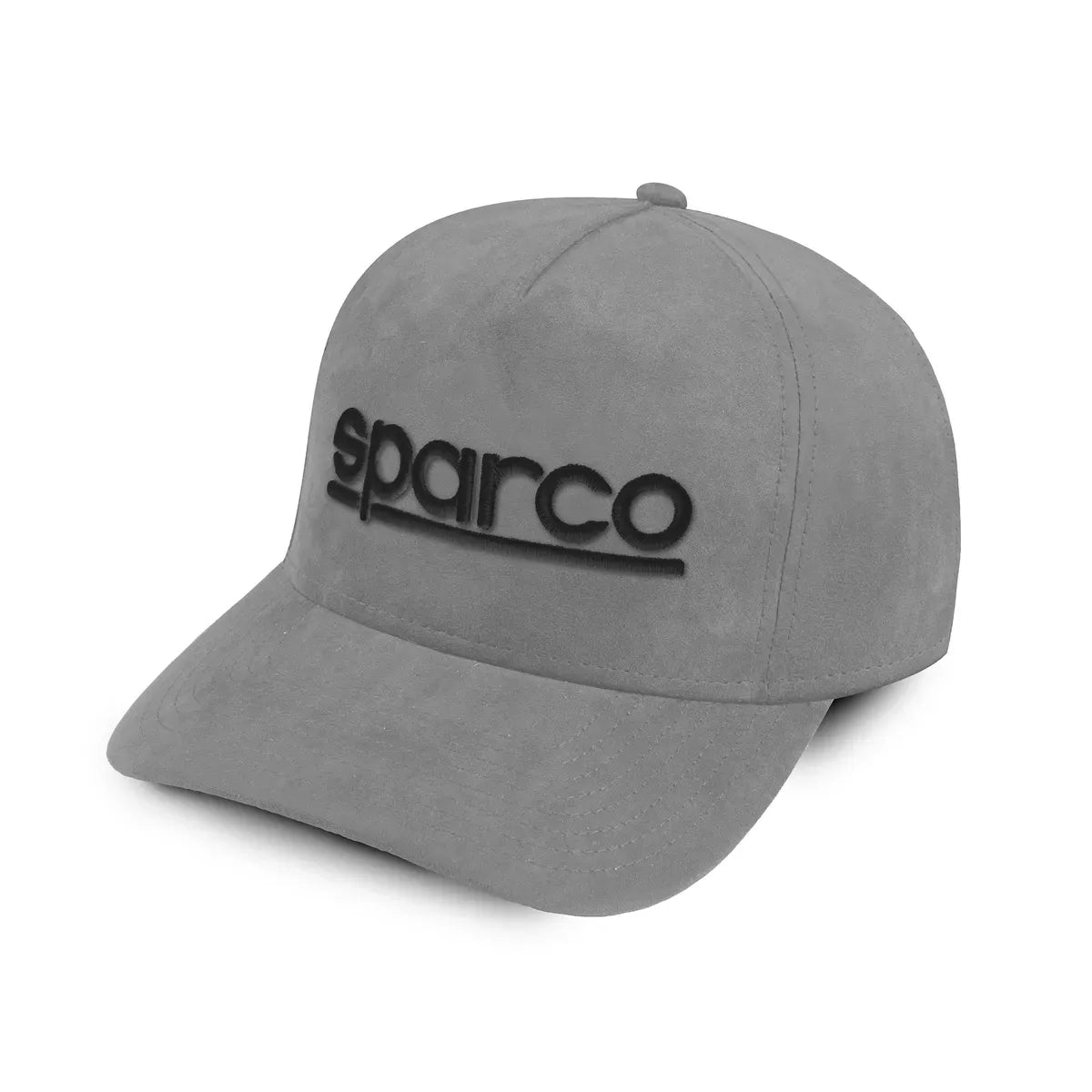 Cappellino Sparco Cap Suede in cotone scamosciato con logo ricamato 3D Grigio