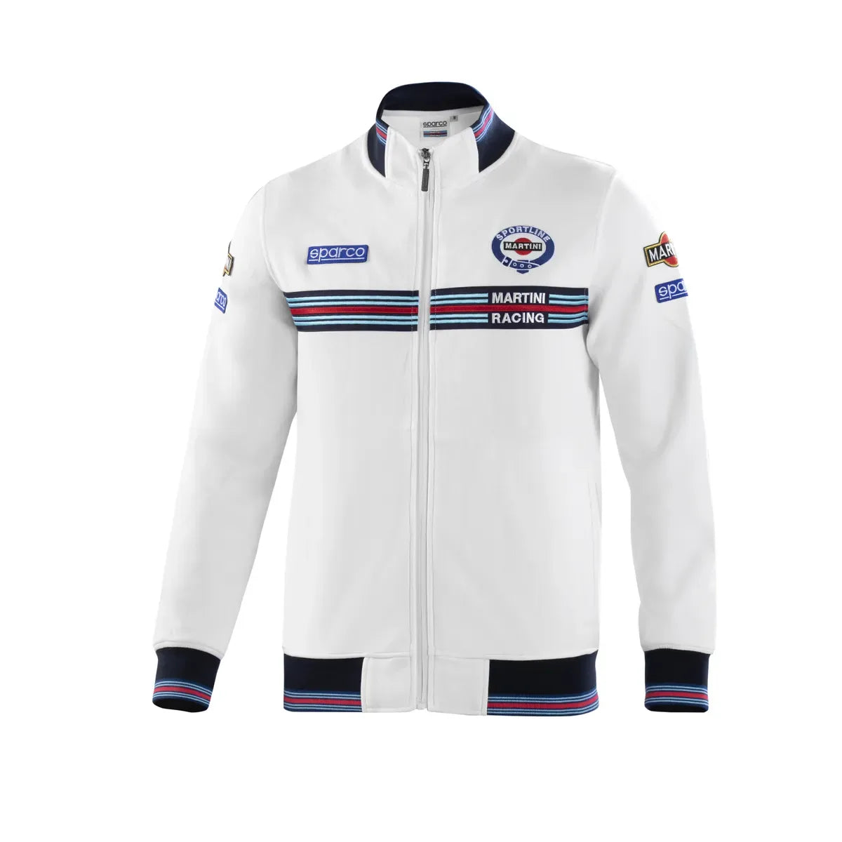 Felpa con zip intera Sparco Martini Racing in cotone Bianco