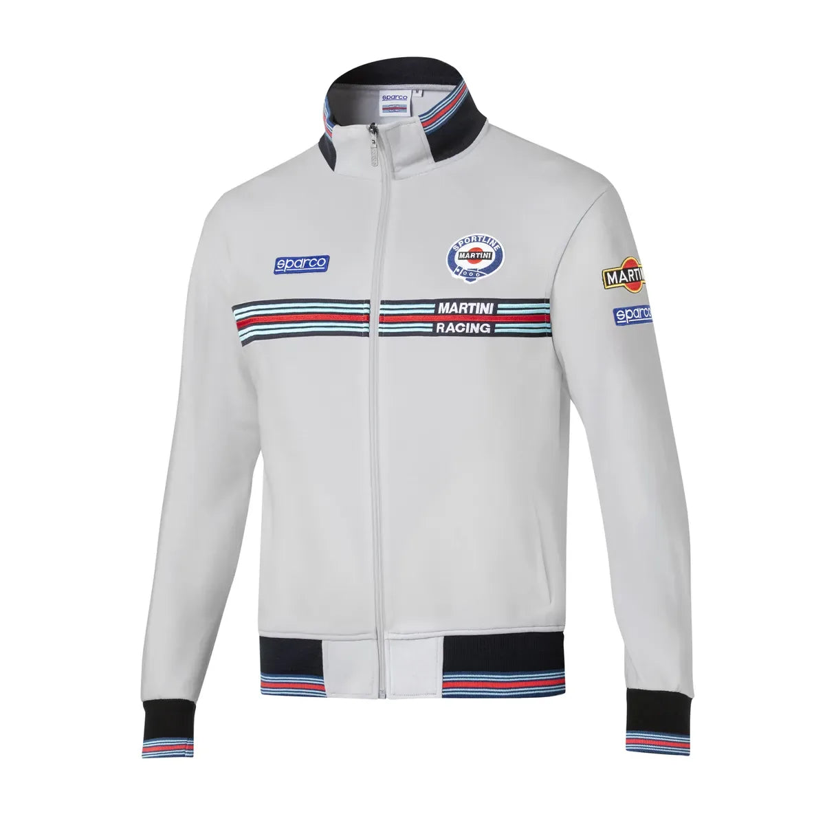 Felpa con zip intera Sparco Martini Racing in cotone Grigio