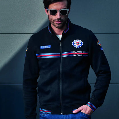 Felpa con zip intera Sparco Martini Racing in cotone Nero – vista 2