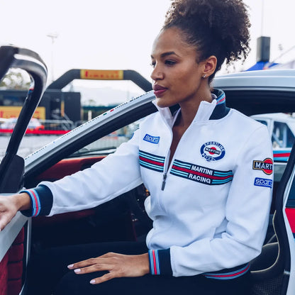 Felpa full zip da donna Sparco Martini Racing in cotone e poliestere Bianco – vista 4