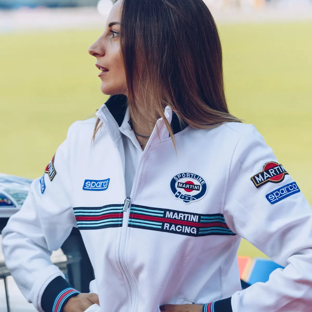 Felpa full zip da donna Sparco Martini Racing in cotone e poliestere Bianco – vista 7