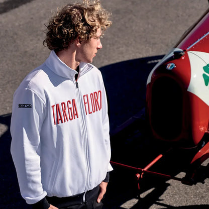 Felpa Sparco Targa Florio #F2 con zip intera Bianco – vista 3
