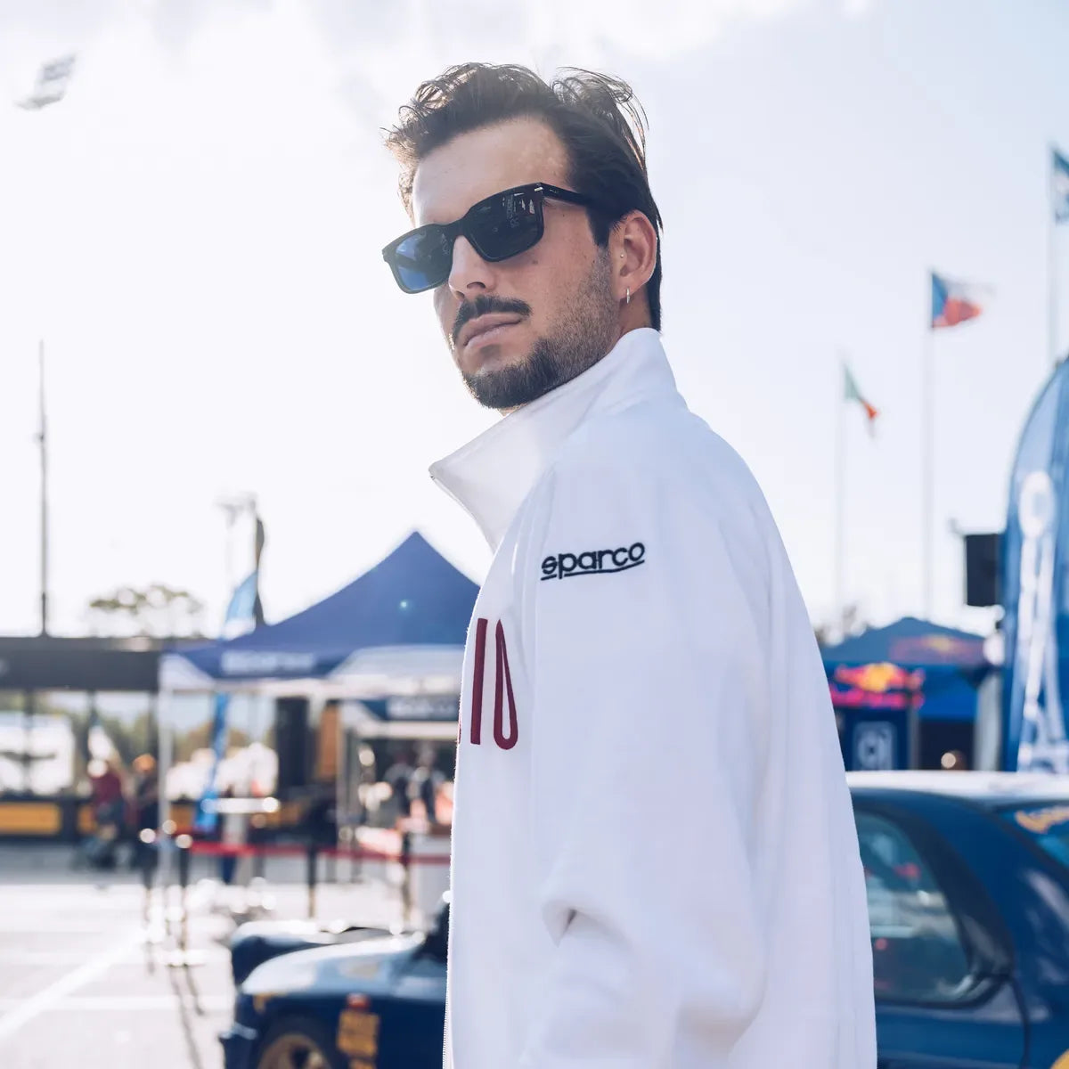 Felpa Sparco Targa Florio #F2 con zip intera Bianco – vista 4