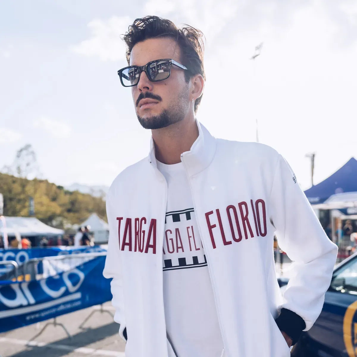 Felpa Sparco Targa Florio #F2 con zip intera Bianco – vista 5