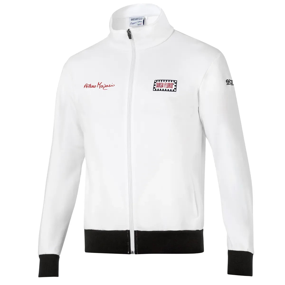 Felpa con zip intera Sparco Targa Florio Arturo Merzario #AM2 Bianco