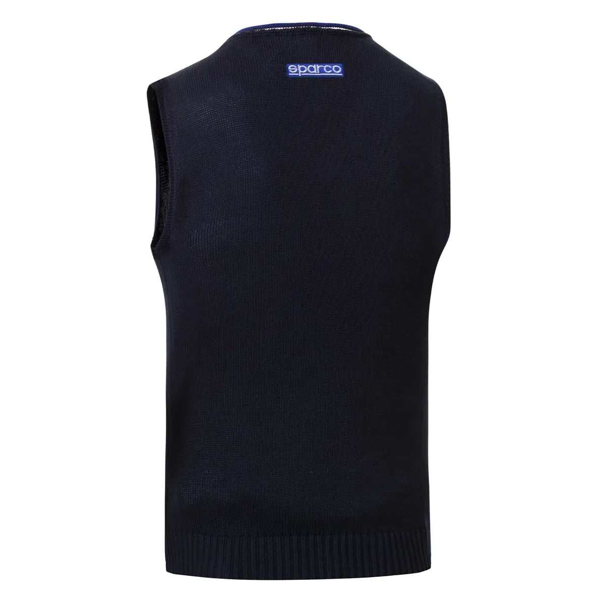 Gilet Sparco in cotone con scollo a V e loghi ricamati Blu Marine – vista 2