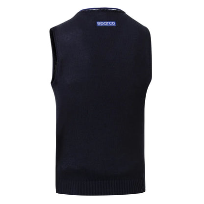 Gilet Sparco in cotone con scollo a V e loghi ricamati Blu Marine – vista 2