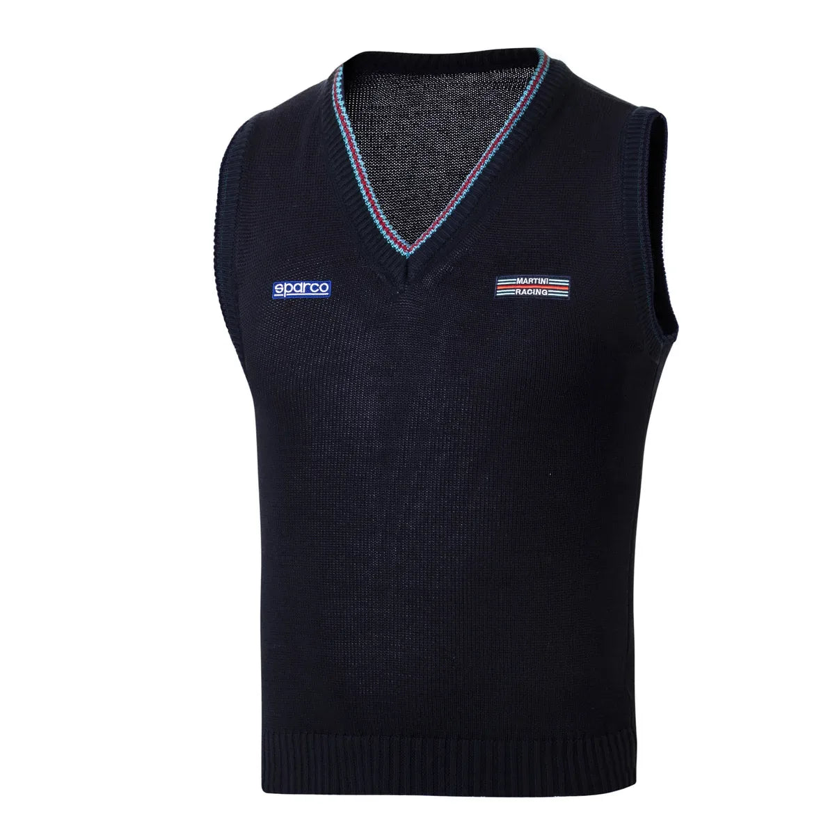 Gilet Sparco Martini Racing in cotone con scollo a V blu marine
