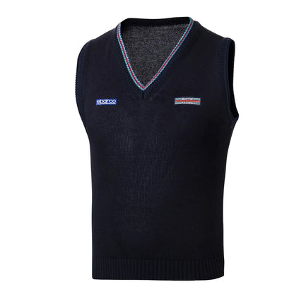 Gilet Sparco Martini Racing in cotone con scollo a V blu marine