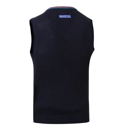 Gilet Sparco Martini Racing in cotone con scollo a V blu marine – vista 2