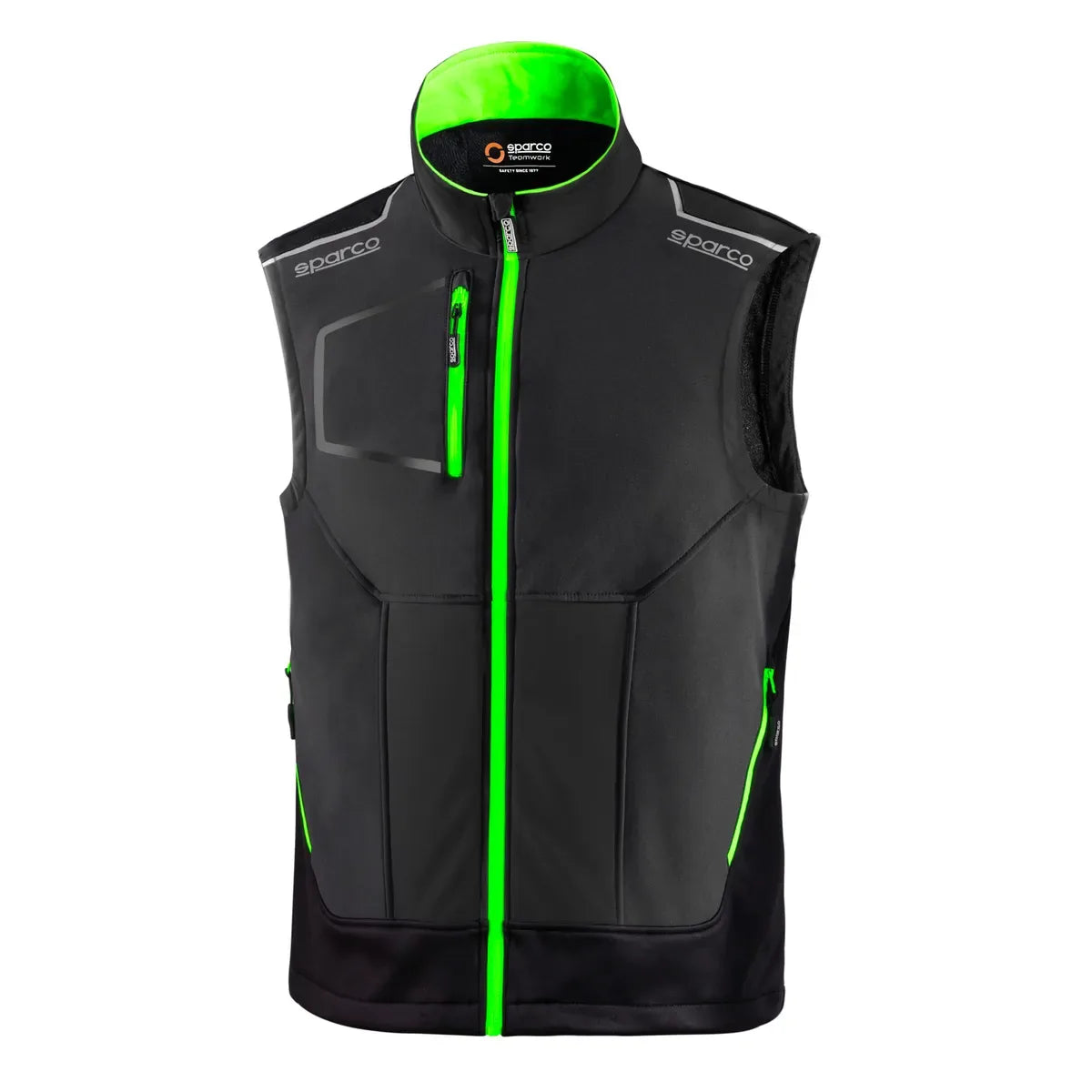Gilet da lavoro Sparco TW Illinois Grigio Scuro / Verde Fluo