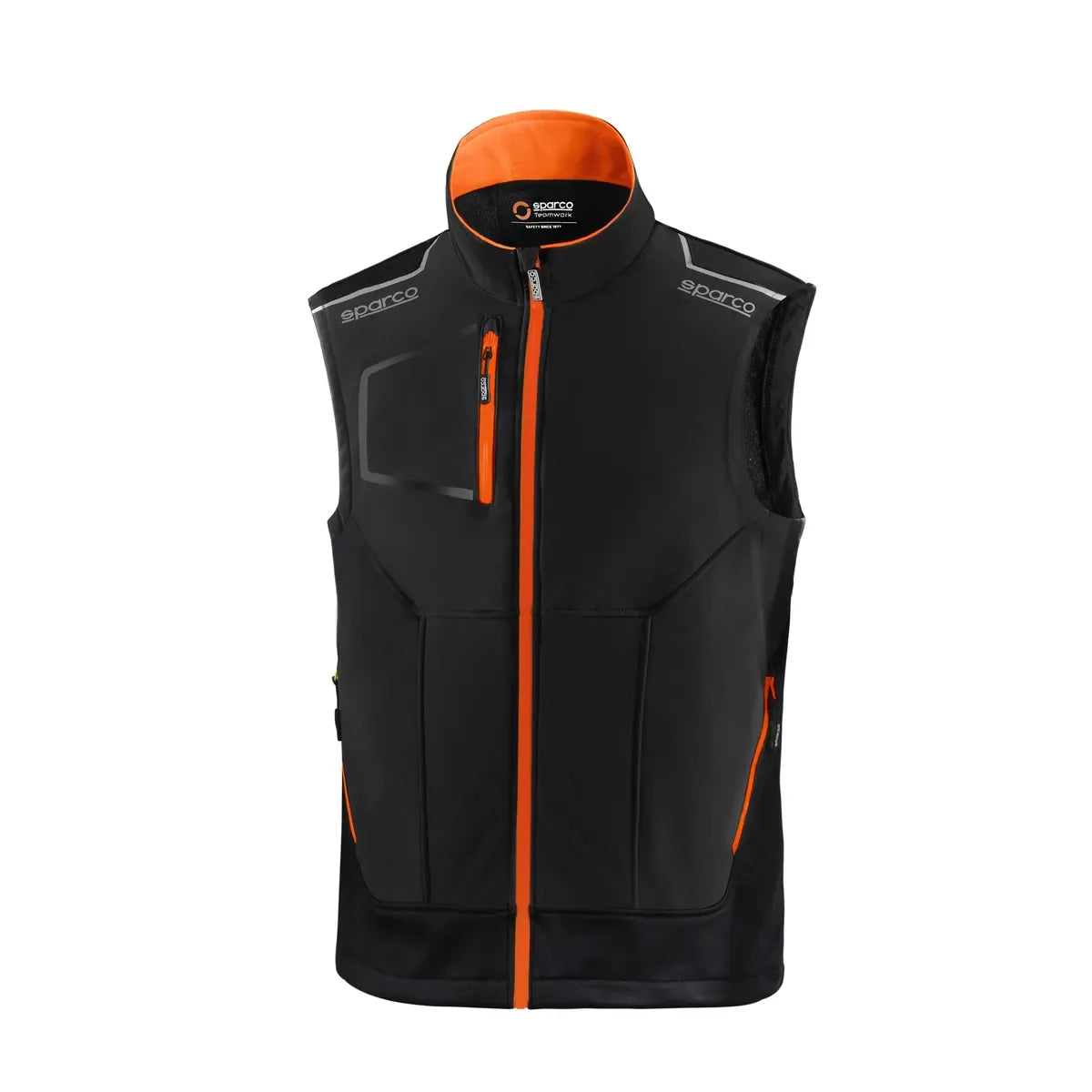 Gilet da lavoro Sparco TW Illinois Nero / Arancio Fluo