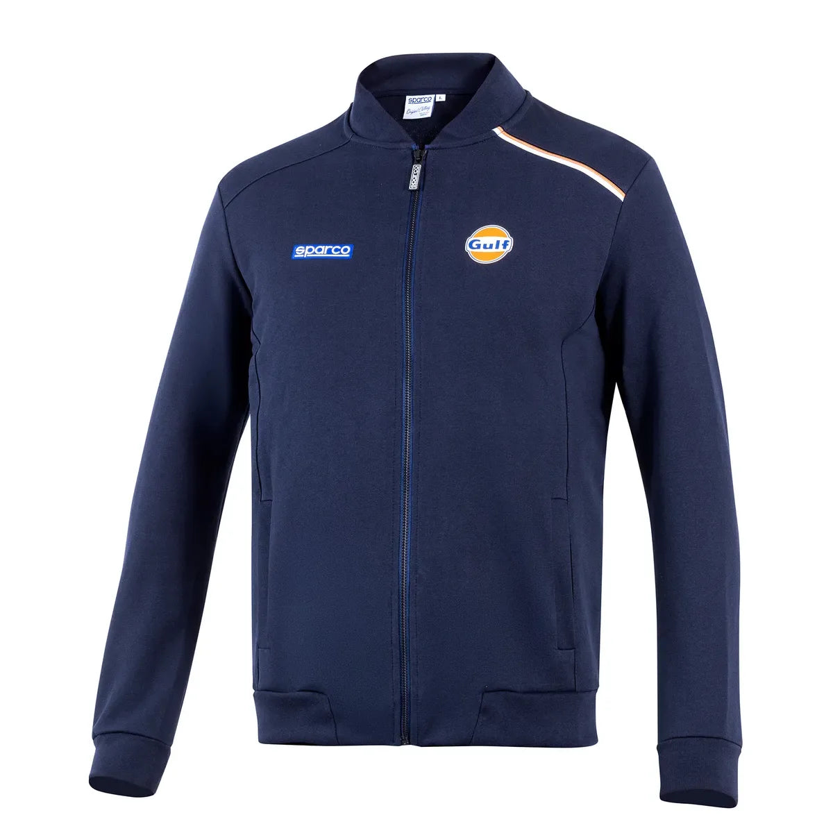 Felpa con zip intera Sparco Gulf in cotone blu scuro