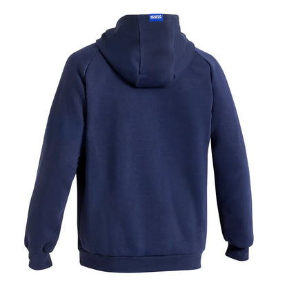 Felpa con cappuccio e zip intera Sparco Gulf in cotone garzato Blu Scuro – vista 2