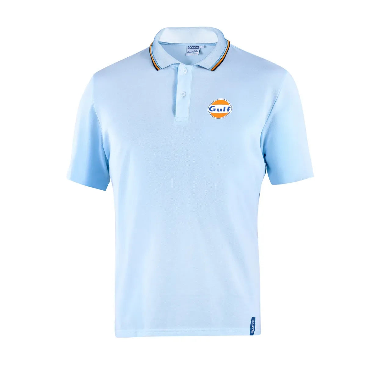 Polo Sparco Gulf Piquet in cotone Celeste