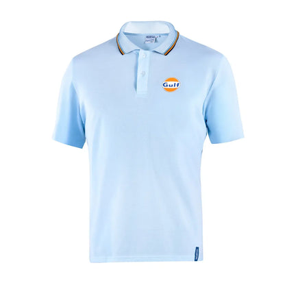 Polo Sparco Gulf Piquet in cotone Celeste