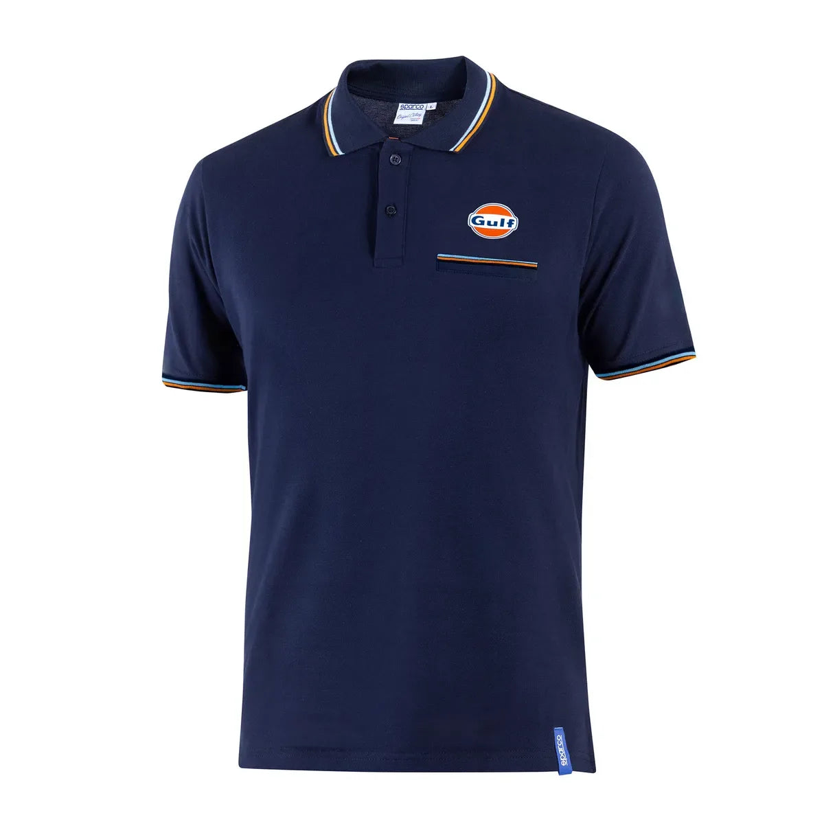 Polo Sparco Gulf Piquet Pocket in cotone con taschino Blu Scuro