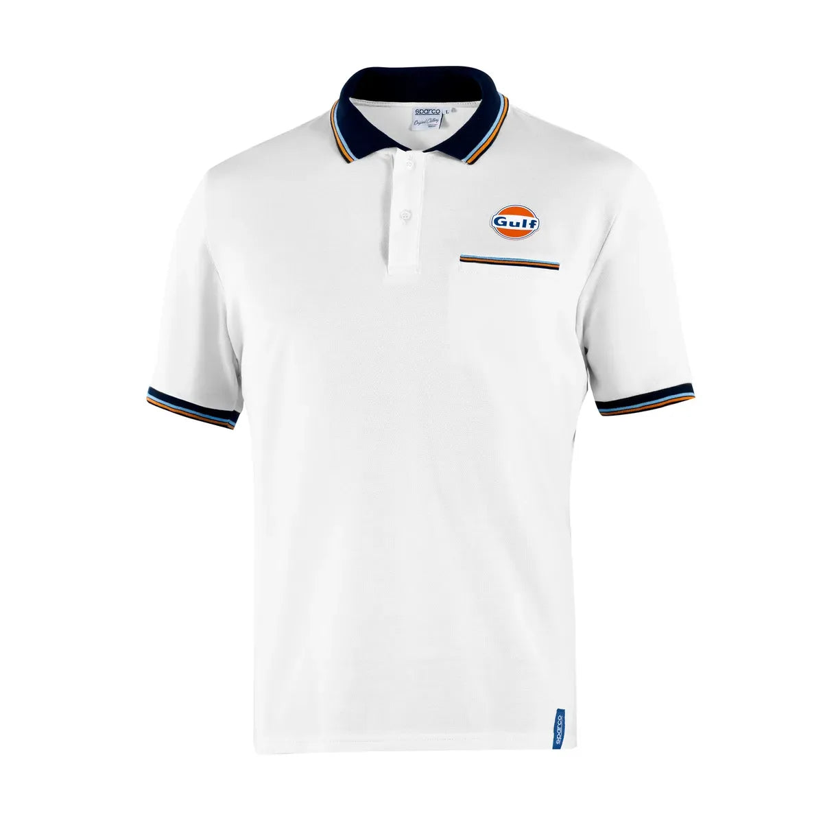 Polo Sparco Gulf Piquet Pocket in cotone con taschino Bianco