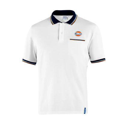 Polo Sparco Gulf Piquet Pocket in cotone con taschino Bianco