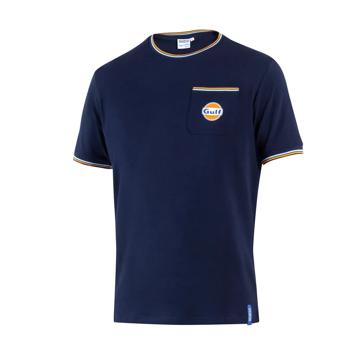 T-shirt Sparco Gulf Pocket in jersey stretch di cotone Blu Scuro