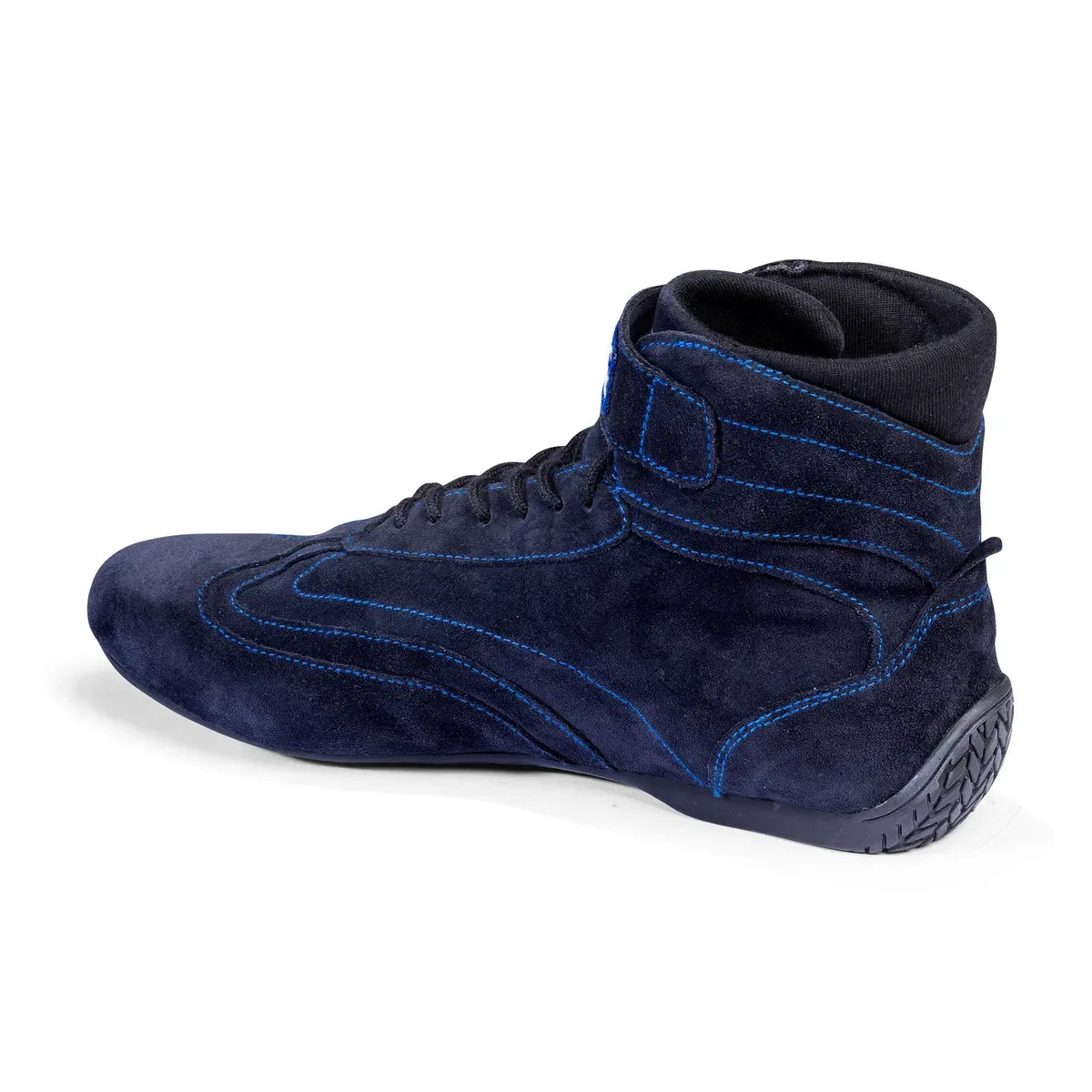 Scarpe Sparco Gulf Top omologate FIA in pelle scamosciata blu scuro e arancione – vista 2