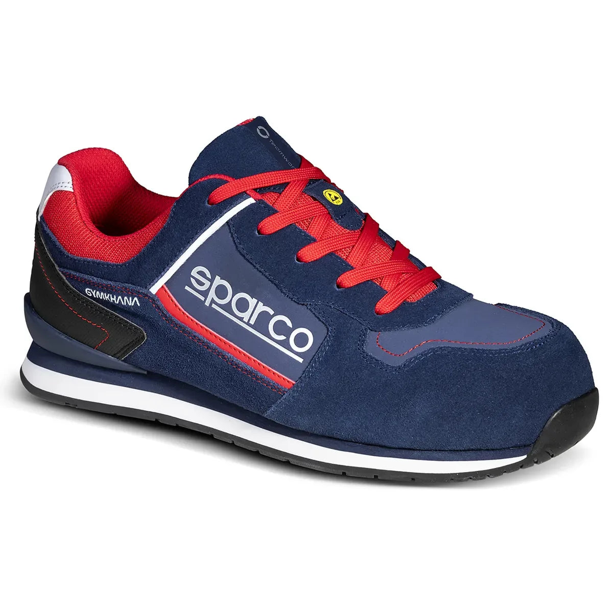 Scarpe antinfortunistiche basse Sparco Gymkhana ESD S3S SR FO HRO Blu Marine / Rosso