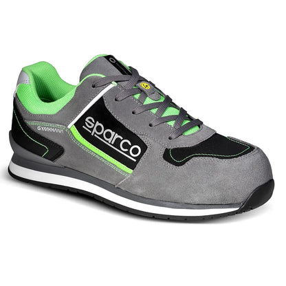 Scarpe antinfortunistiche basse Sparco Gymkhana ESD S3S SR FO HRO Grigio Scuro / Verde Fluo