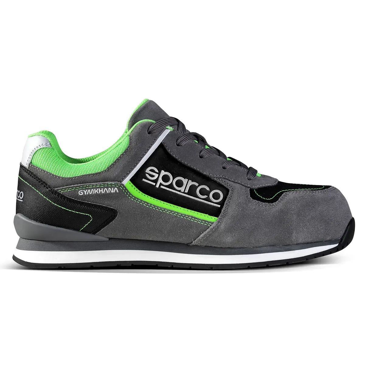 Scarpe antinfortunistiche basse Sparco Gymkhana ESD S3S SR FO HRO Grigio Scuro / Verde Fluo – vista 3